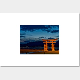 Tori of Itsukushima Shrine on Miyajima Island Posters and Art